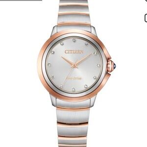 Ladies' Citizen Eco-Drive Ceci Diamond Accent Two-Tone Watch (Model: EM0956-54A)